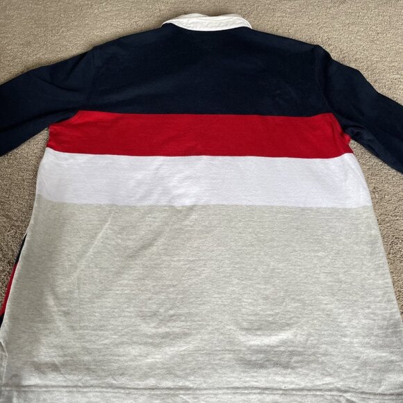 Tommy Hilfiger Rugby Shirt Men's Size XL Color Block Spellout Retro Y2K Vibes - Picture 5 of 10